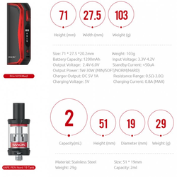 Smoktech Priv N19 Grip 1200mAh Full Kit Black Red